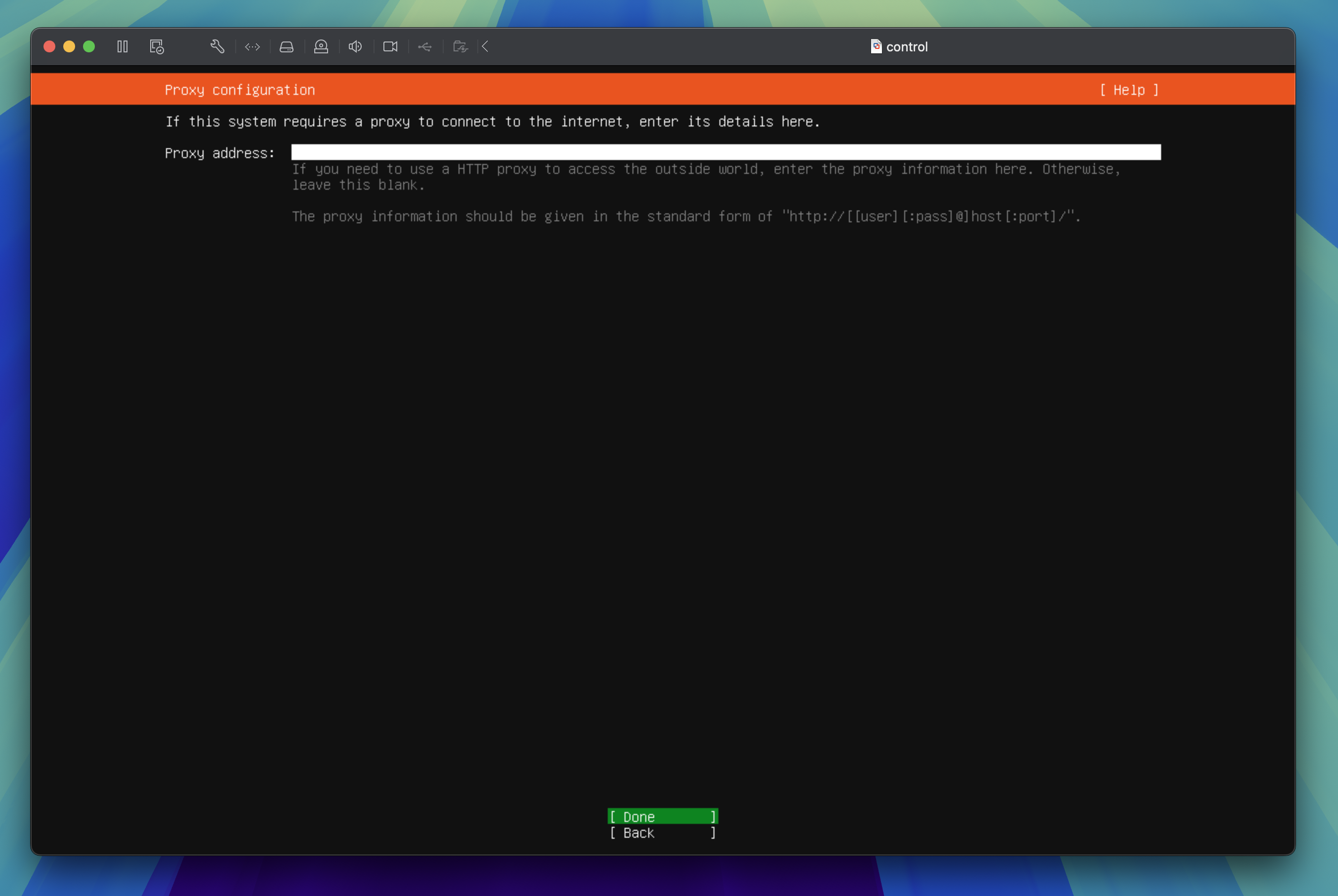 Network proxy option