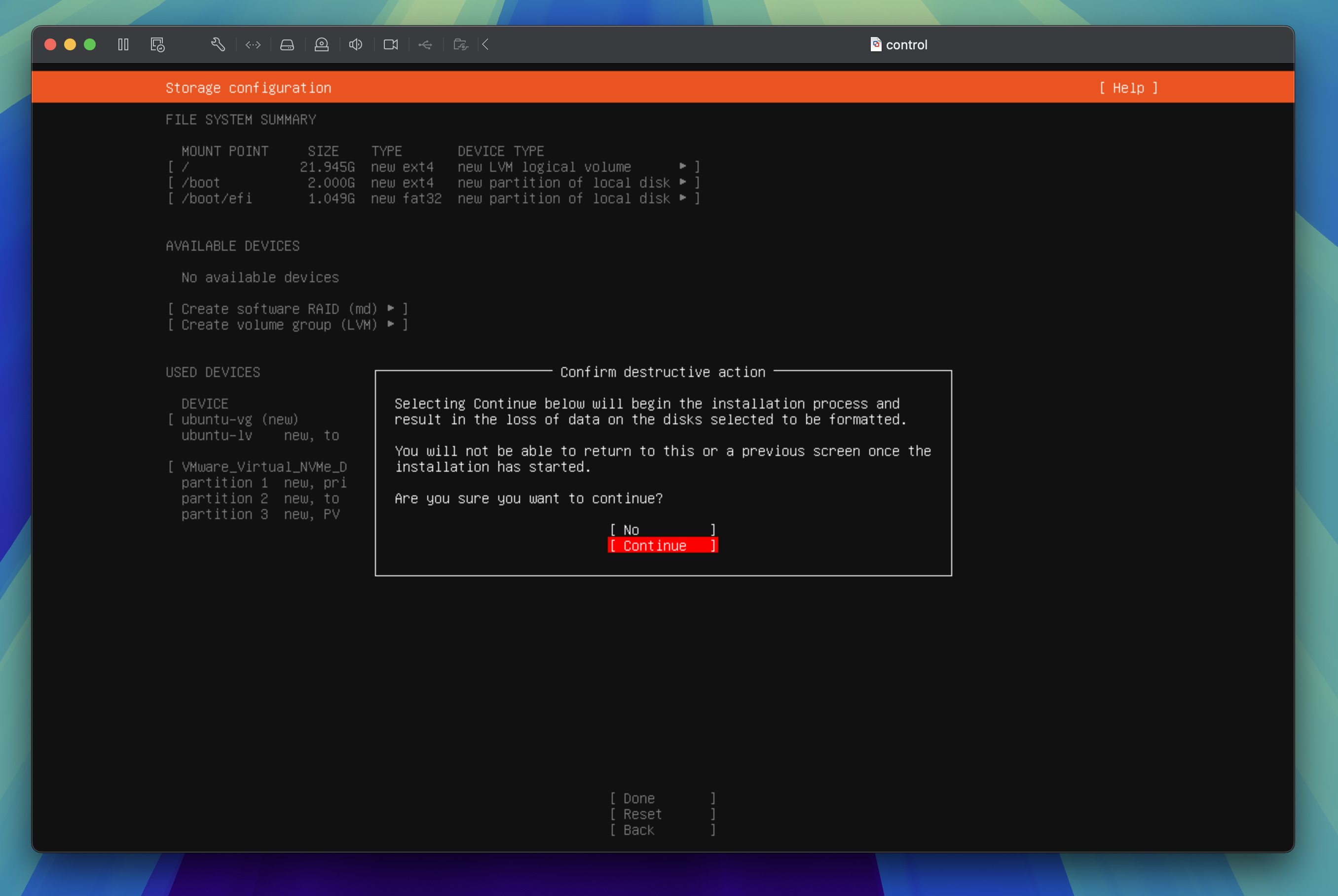 Storage configuration
